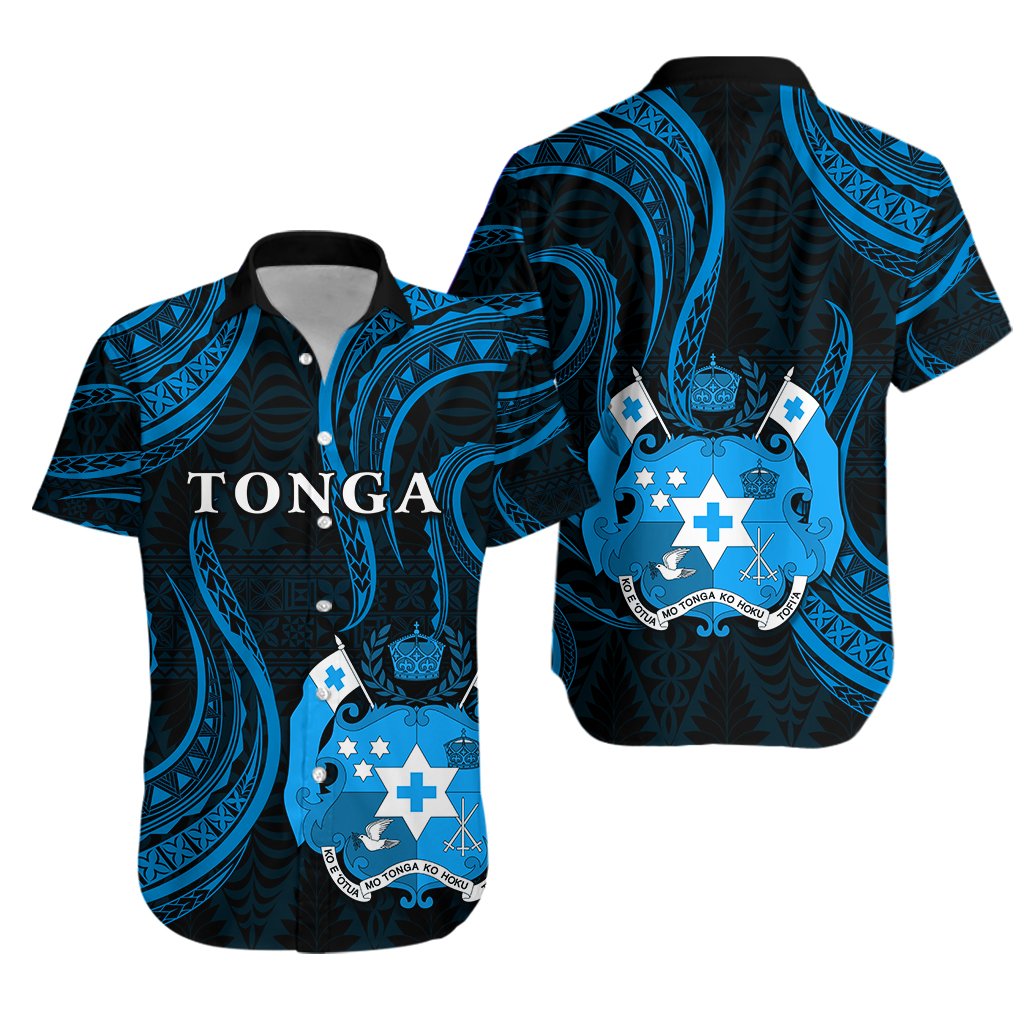 Tonga Pattern Hawaiian Shirt Always Proud Version Blue