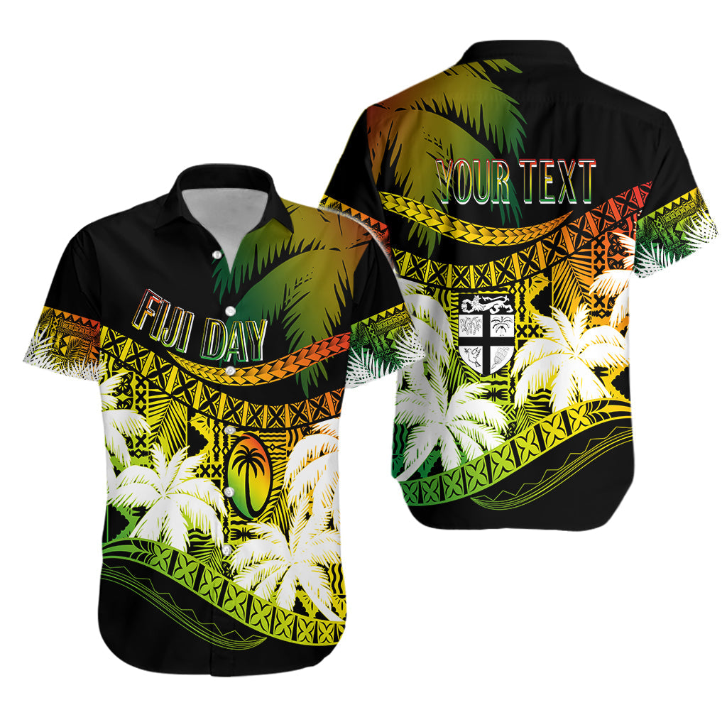 Personalised Fiji Day Hawaiian Shirt Flying Fijians Masi Kesa Style - Reggae