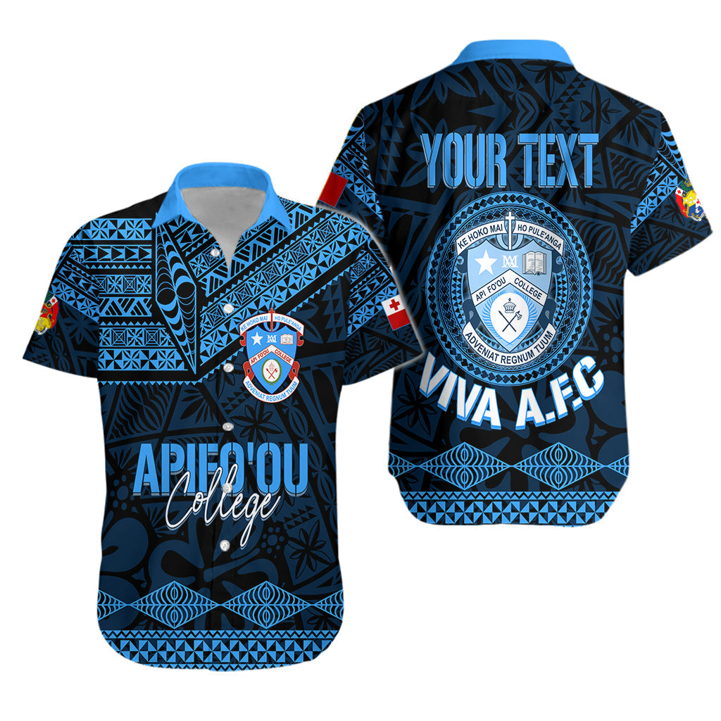 Personalised Tonga Apifo'ou College Hawaiian Shirt Viva AFC - Black