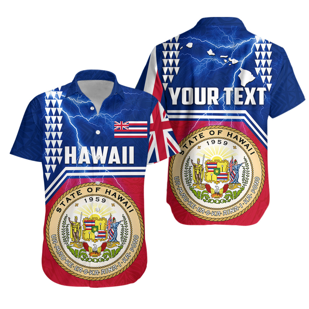 Custom Personalised Seal of Hawaii Hawaiian Shirt Kakau Polynesian - Thunder Style