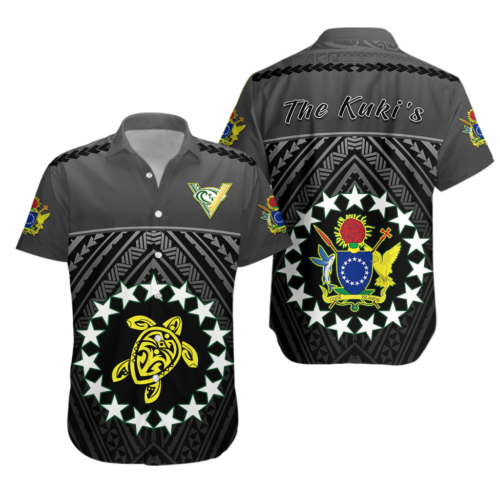 The Kuki's Hawaiian Shirt Cook Islands Rugby Black