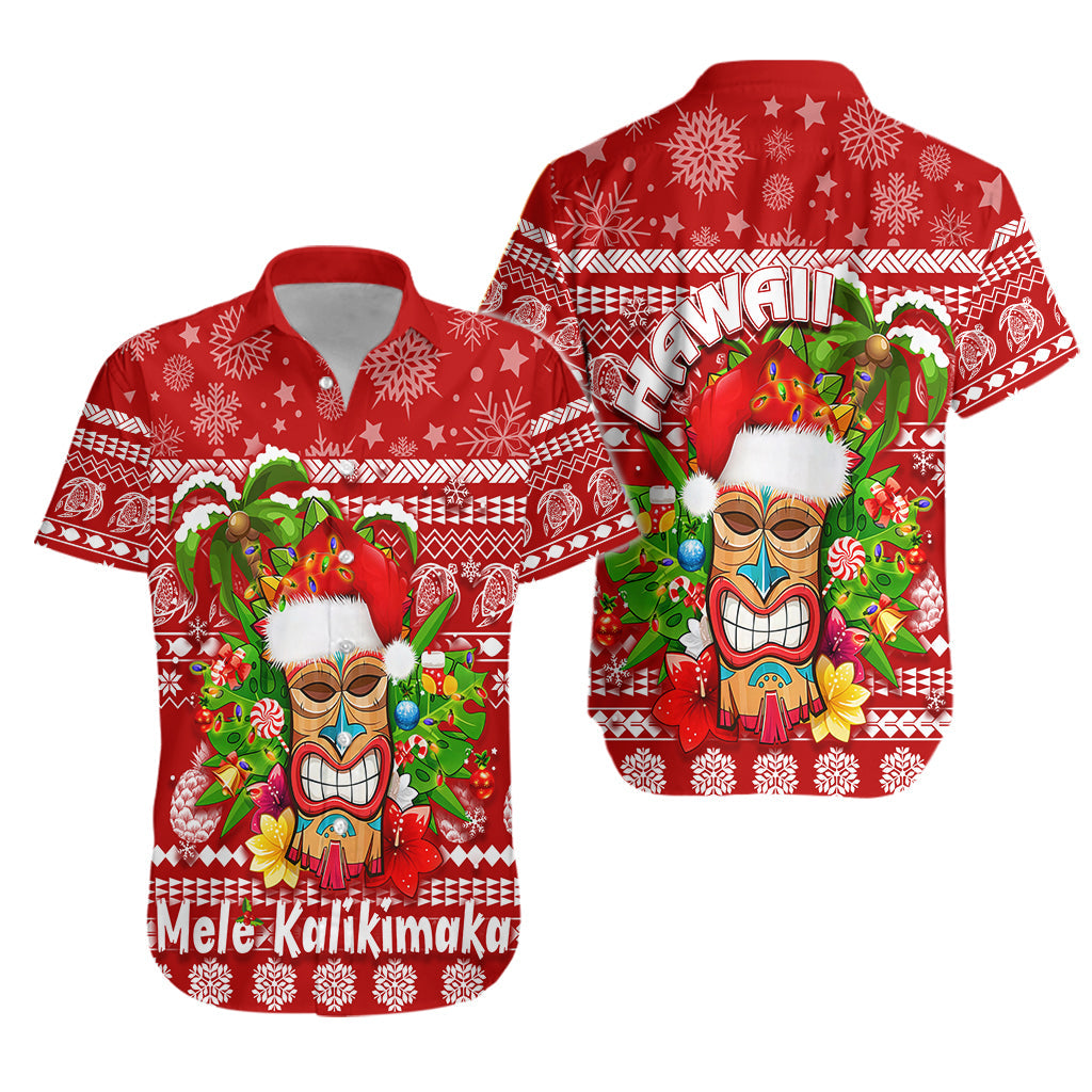 Hawaii Christmas Hawaiian Shirt Mele Kalikimaka - Tiki