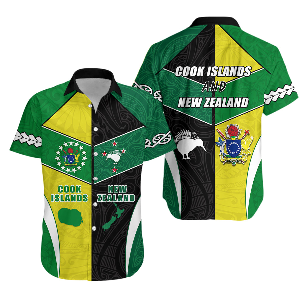 Cook Islands and New Zealand Hawaiian Shirt Polynesian mix Maori