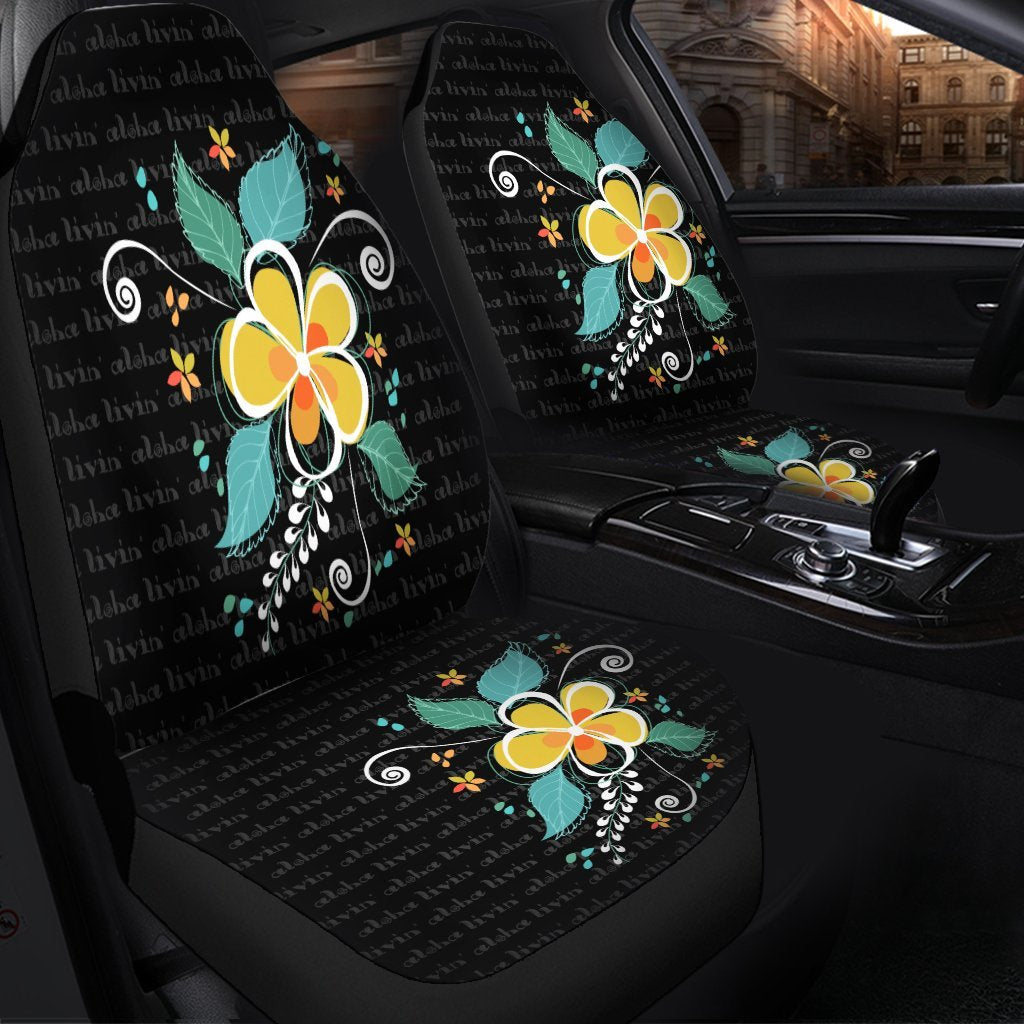 Hawaiian Aloha Plumeria Polynesian Car Seat Covers AH AH