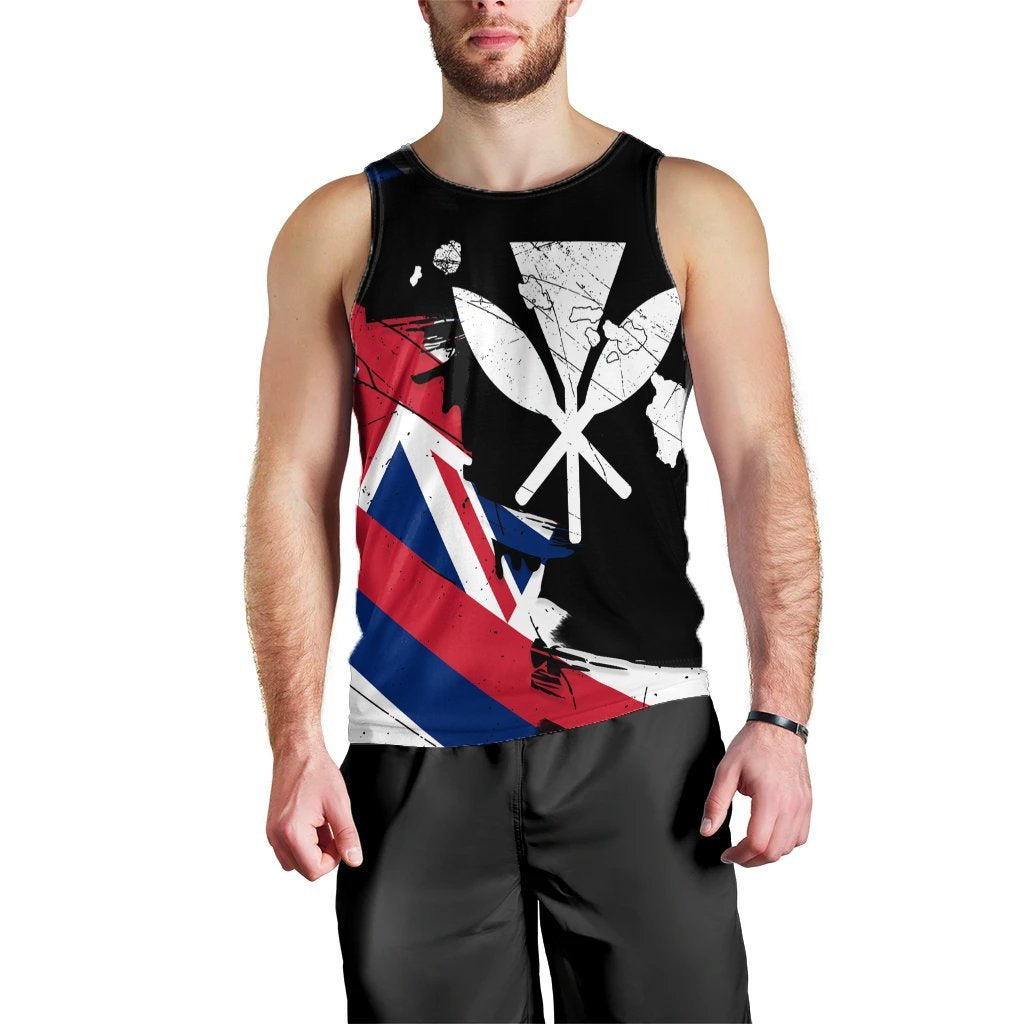 Hawaiian Flag Hawaii Map Kanaka Polynesian Tank Top Classic Style