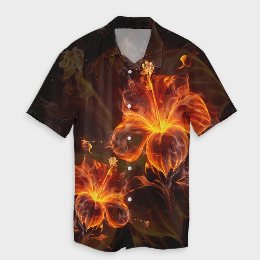 Hawaiian Hibiscus Fire Polynesian Hawaiian Shirt - AH