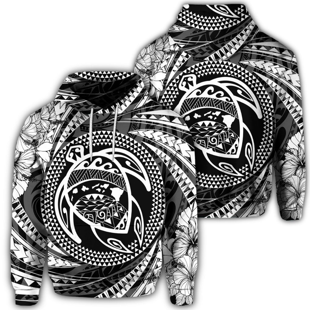 Hawaiian Kanaka Honu Hibiscus Tornando Polynesian Hoodie