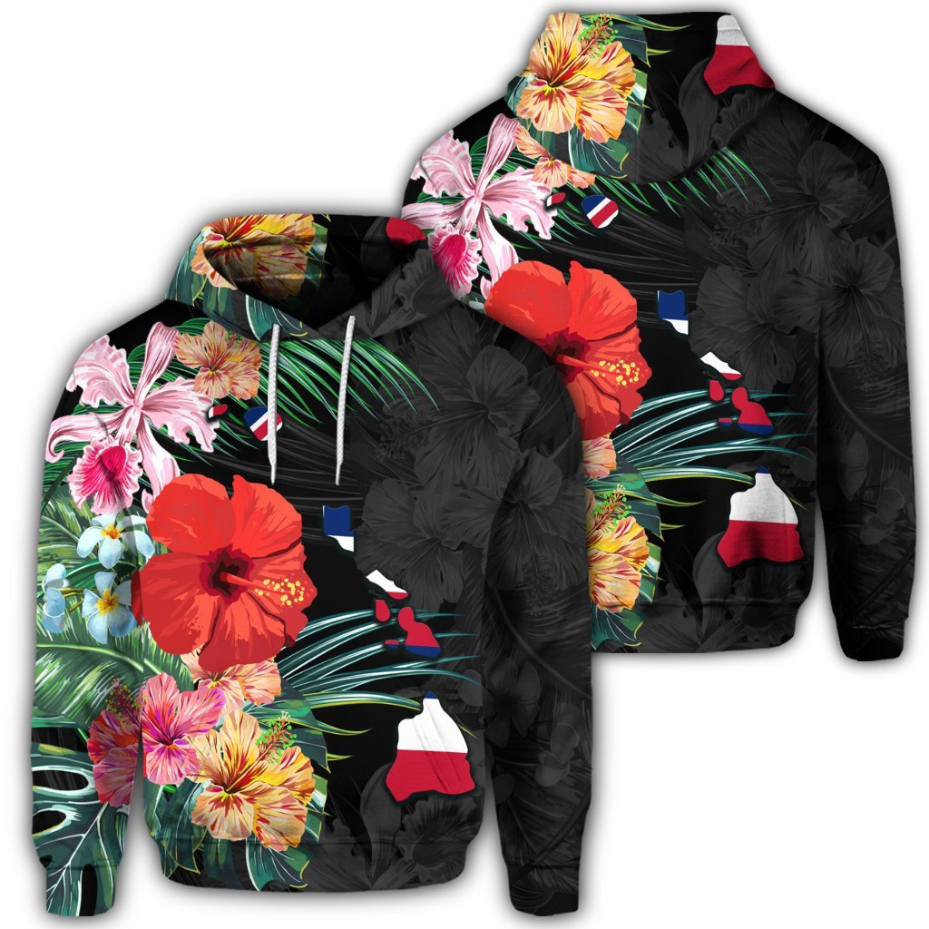 Hawaiian Map Hawaiian Flag Hibiscus Polynesian Hoodie AH
