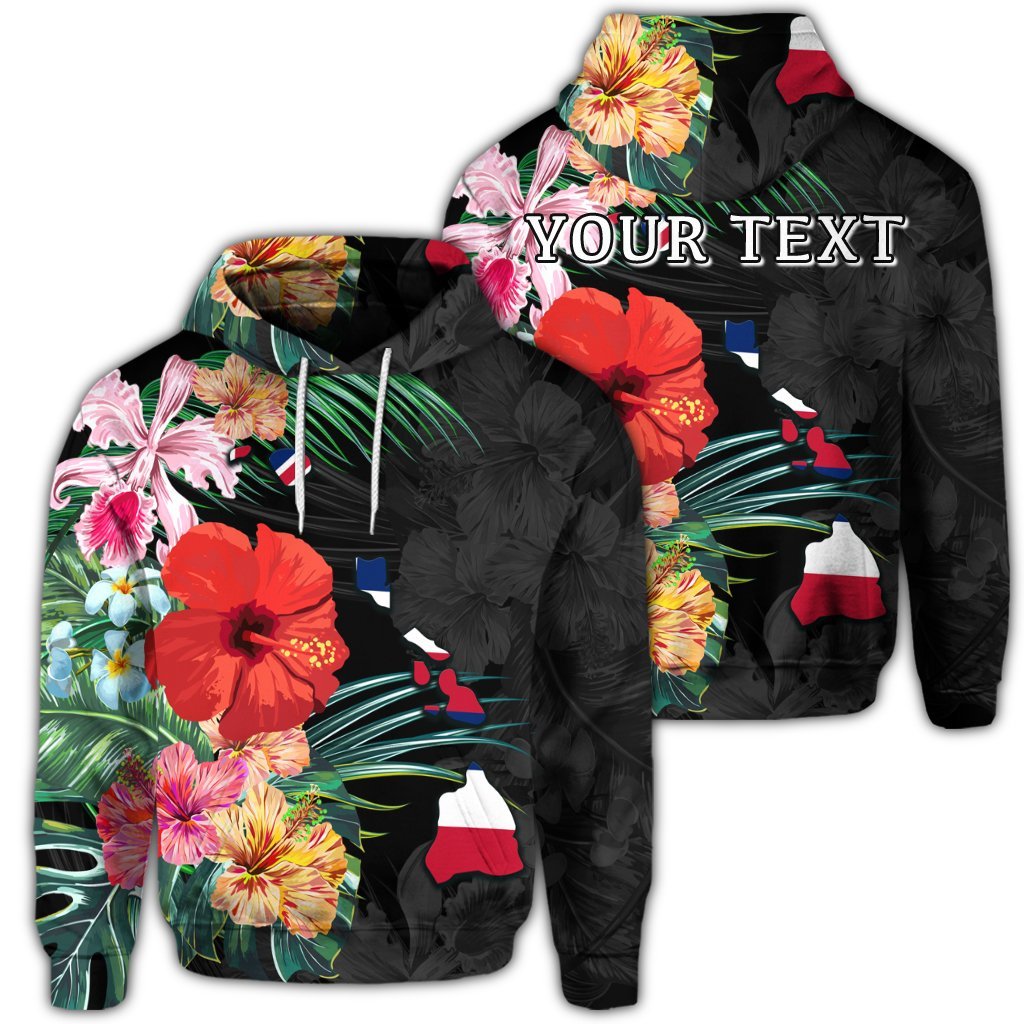 Personalised Hawaiian Map Hawaii Flag Hibiscus Polynesian Hoodie AH