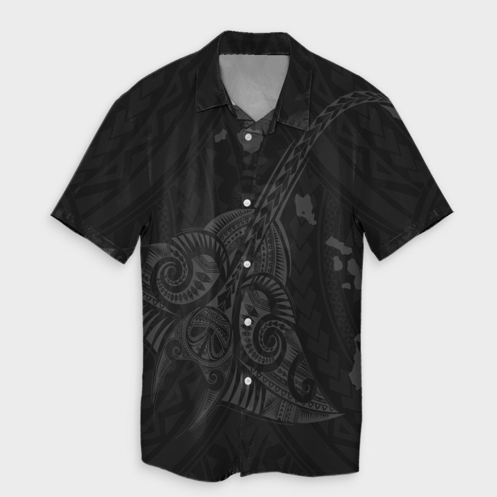Hawaiian Map Kanaka Manta Ray Polynesian Hawaiian Shirt Gray - AH