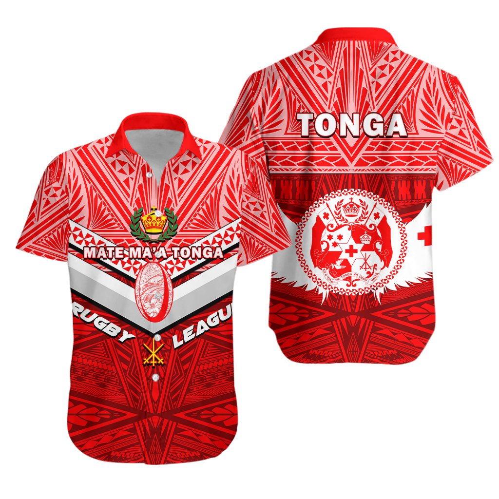 Tonga Rugby Mate Ma'a Tonga Tapa Pattern Hawaiian Shirt -