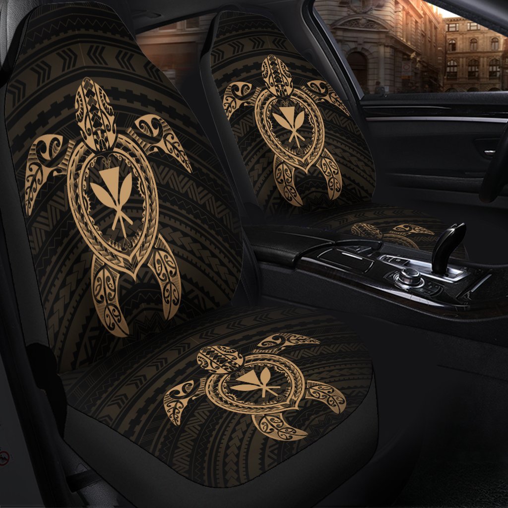 Hawaiian Turtle Kanaka Polynesian Car Seat Covers Gold AH