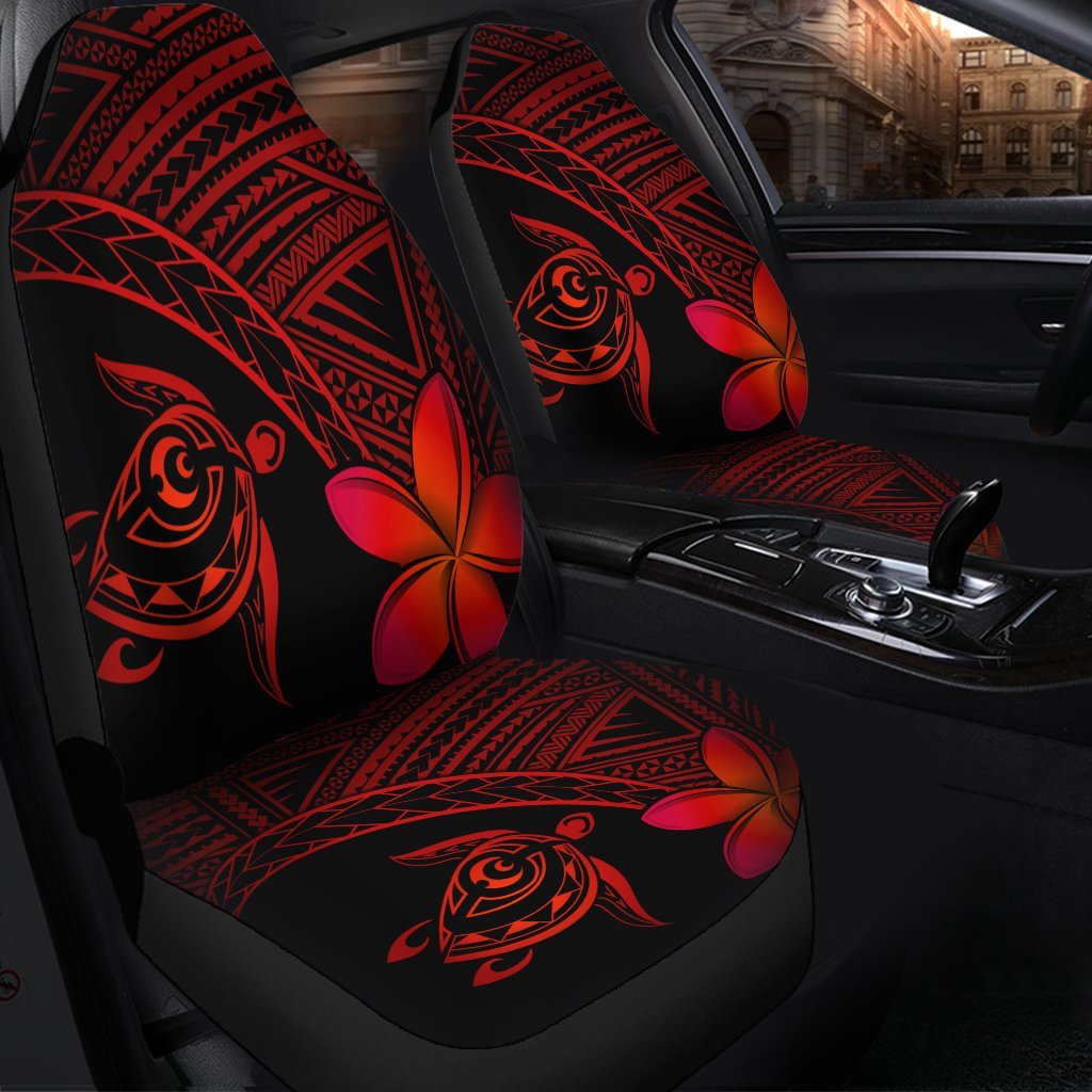 Hawaiian Turtle Plumeria Kakau Polynesian Quilt Car Seat Covers Neo Red AH