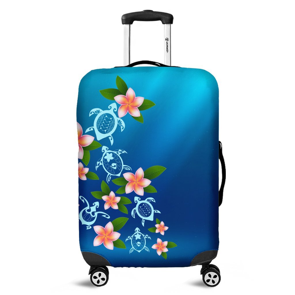 Hawaiian Tuttle And Plumeria Flower In The Sea Polynesian Luggage Covers AH