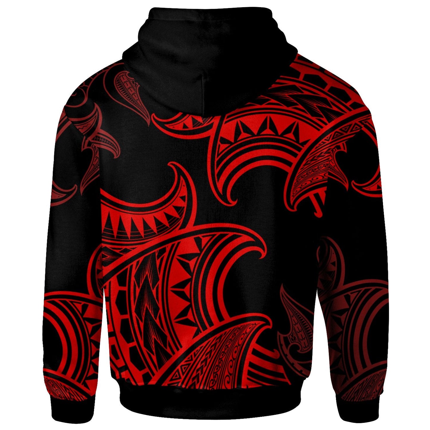 Hawaii Hoodie Sea Ripples Patern Red Color