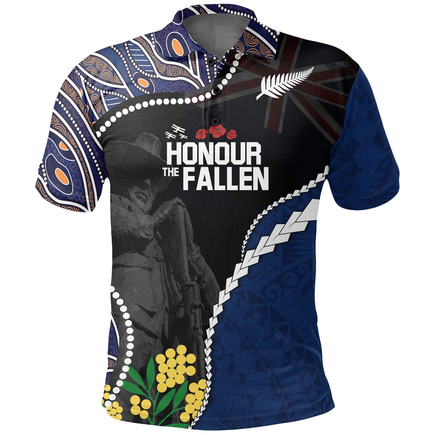 New Zealand Polo Shirt - Anzac Polo Shirt, Aboriginal Maori Honour The Fallen