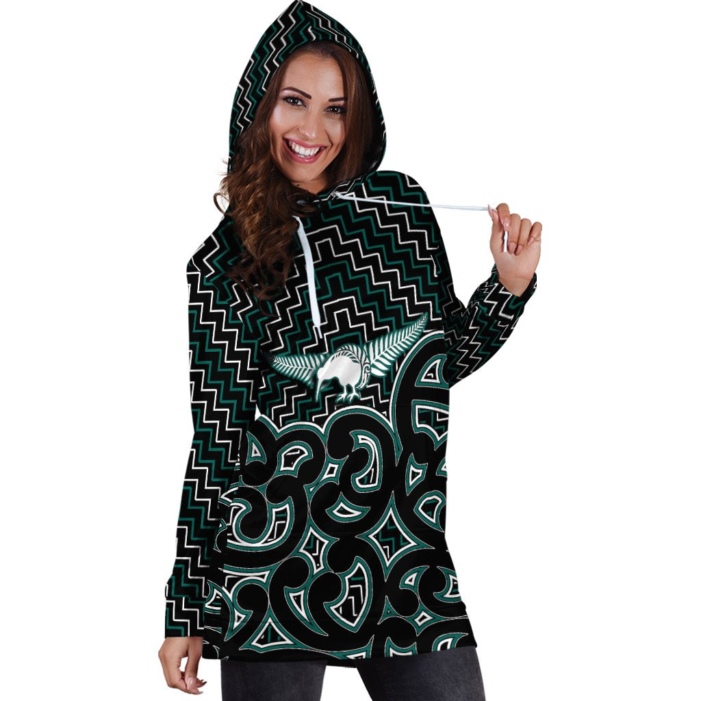 New Zealand Hoodie Dress Maori Graphic Tee patterns Green