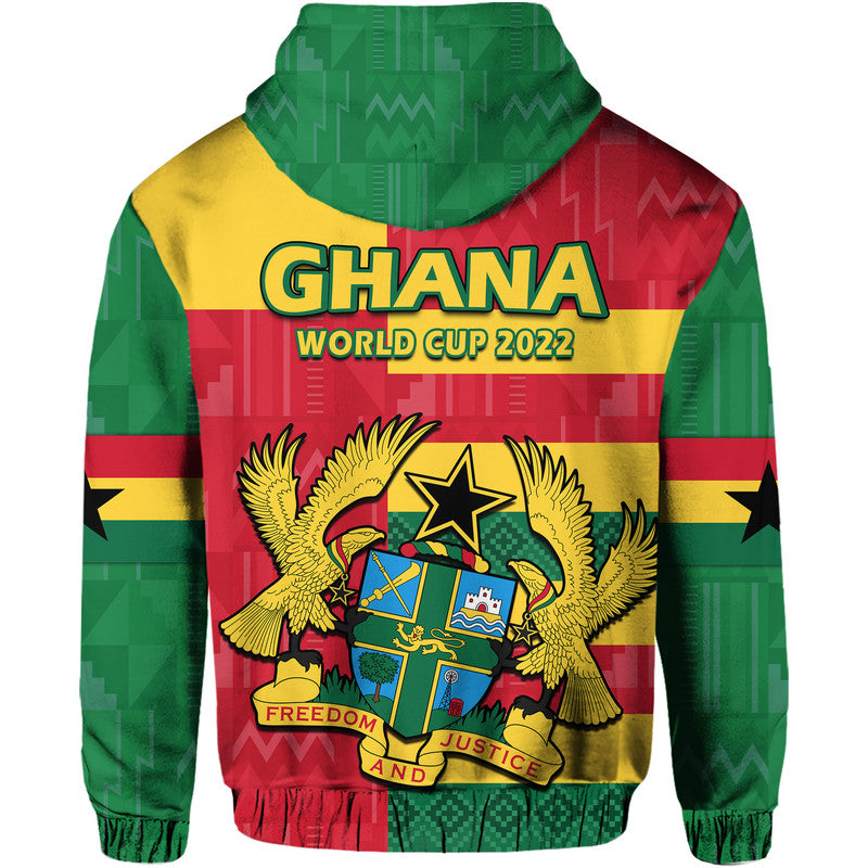 Ghana Football Flag Color Mixed Kente Pattern Hoodie