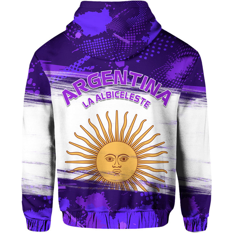Argentina Sol de Mayo La Albiceleste Flag Style Hoodie Purple