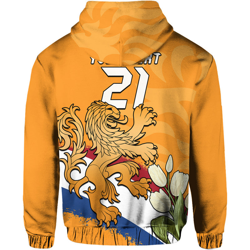 Custom Netherlands Football Flag Mix Tulip Flower Hoodie