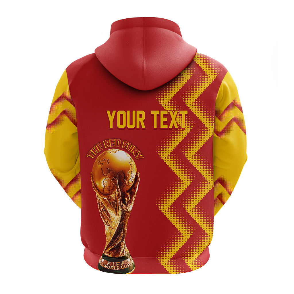 Custom Spain Football 2022 Hoodie The Red Fury
