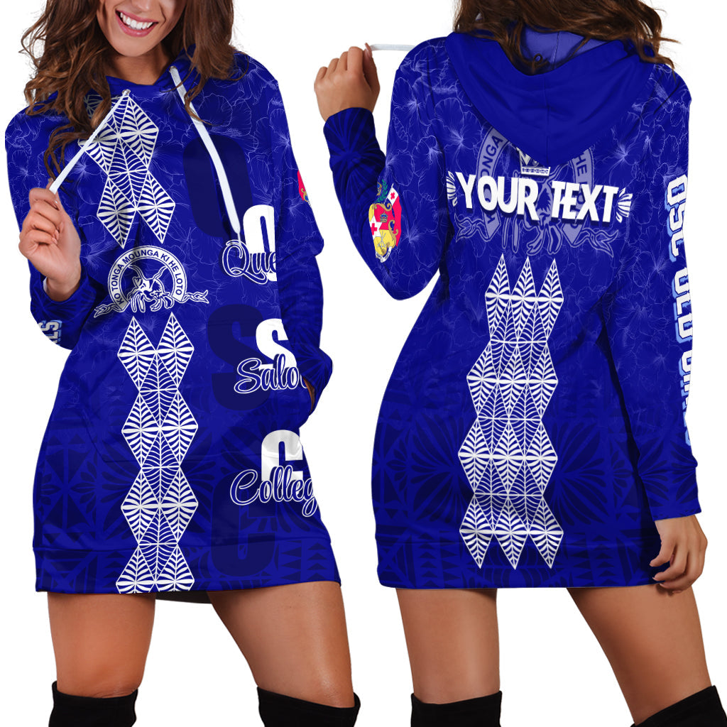 Custom Personalize Tonga Kolisi Kuini Salote Hibiscus Hoodie Dress QSC Old Girls