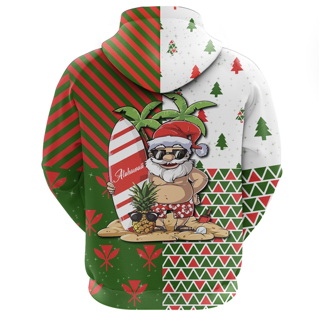 Hawaiian Santa Claus Mele Kalikimaka Kanaka Hoodie Red Angus Style AH