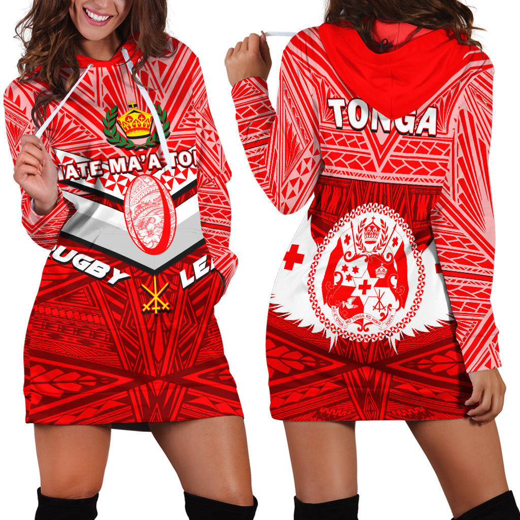 Tonga Rugby Mate Ma'a Tonga Tapa Pattern Hoodie Dress