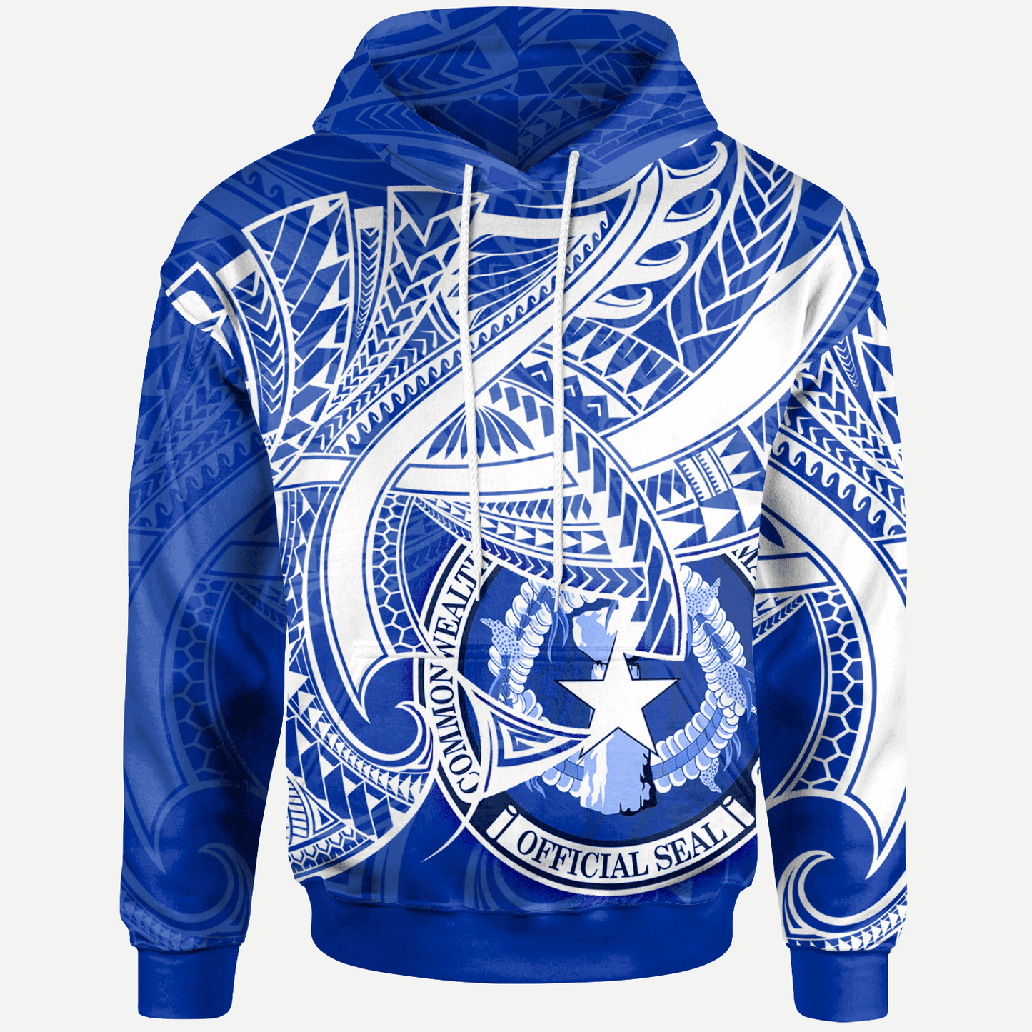 Northern Mariana Islands Hoodie Seal CNMI With Curve Patterns
