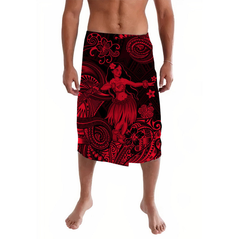 Hawaii Hula Girl Polynesian Lavalava Unique Style - Red