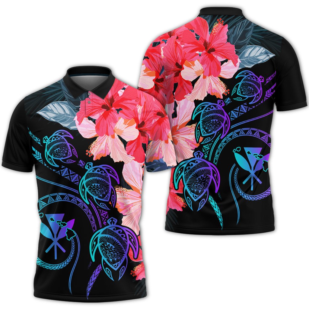 Hawaii Turtle Polynesian Tropical Polo Shirt - Cora Style - AH