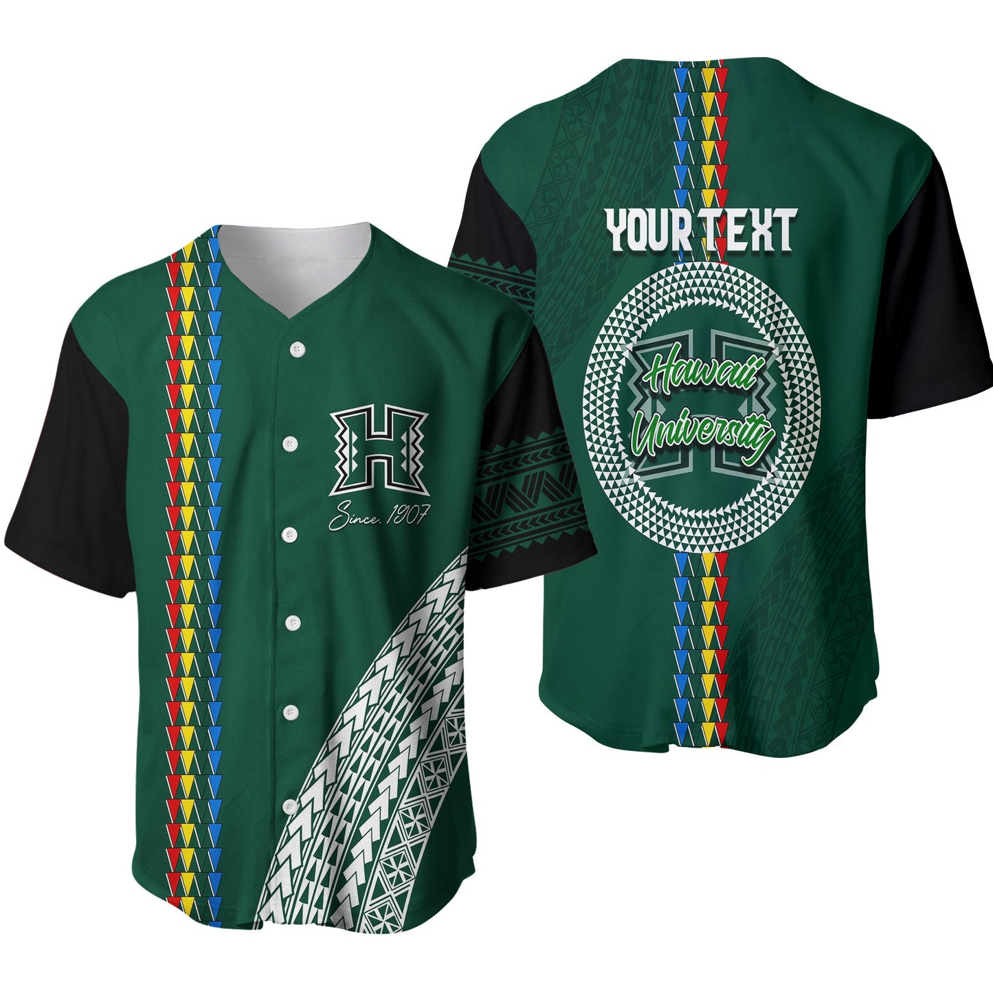 Hawaii Rainbow Warriors Baseball Jersey Tribal Arrows Style