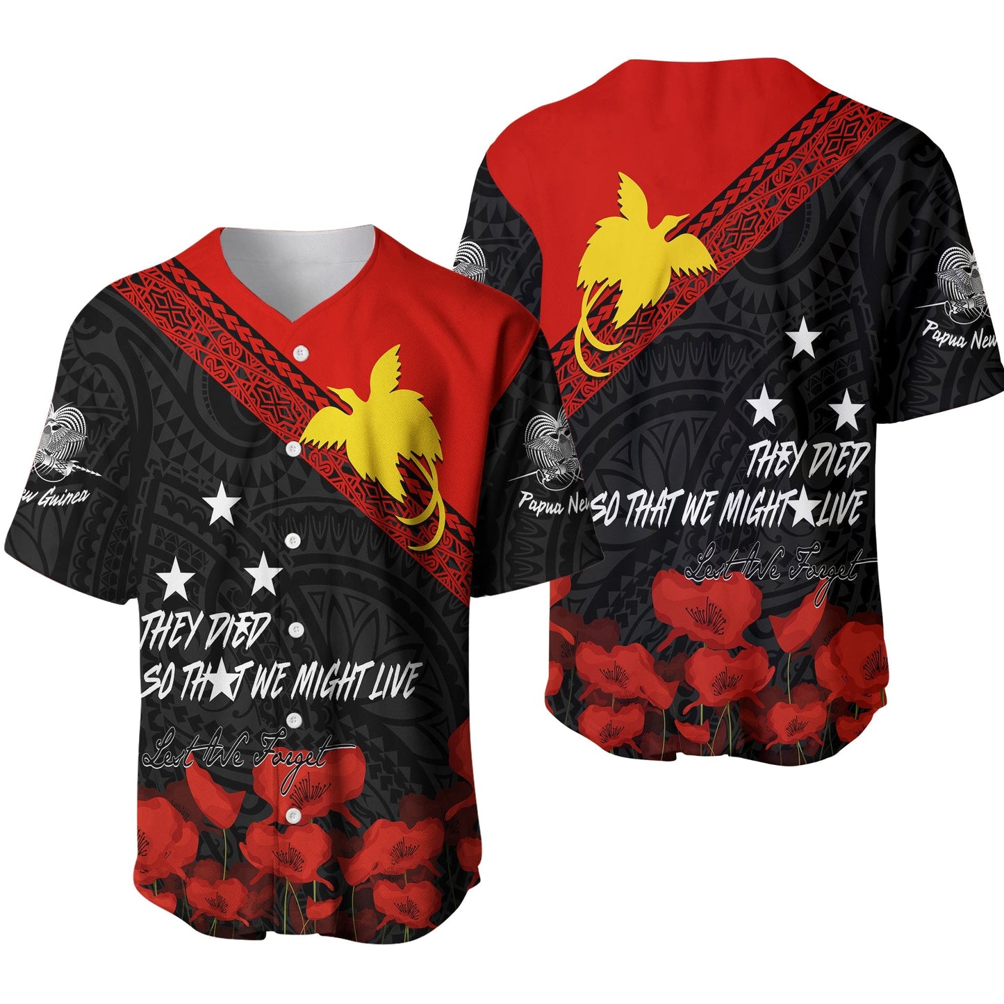 Papua New Guinea Baseball Jersey PNG Remembrance Day
