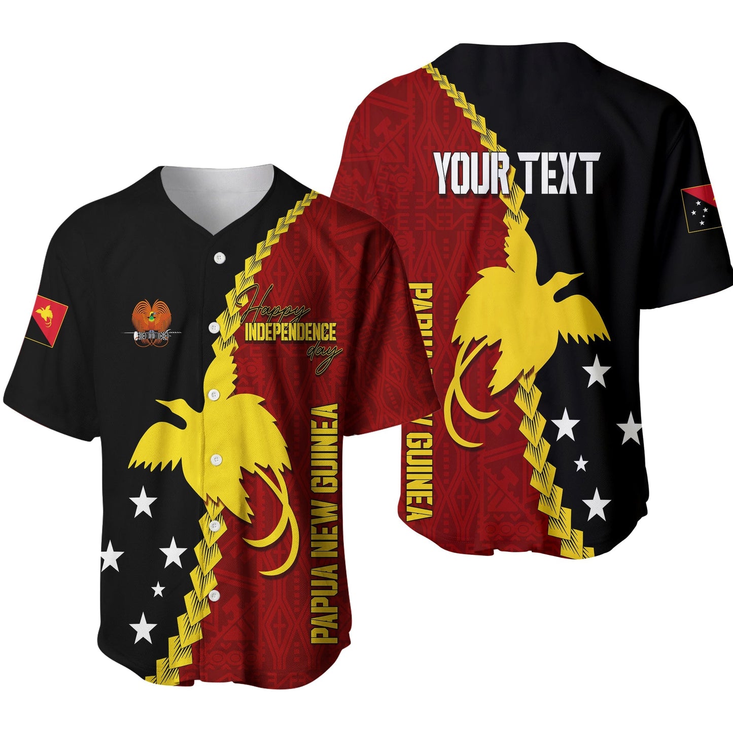Personalised Papua New Guinea Baseball Jersey 47th Independence Anniversary Motu Revareva