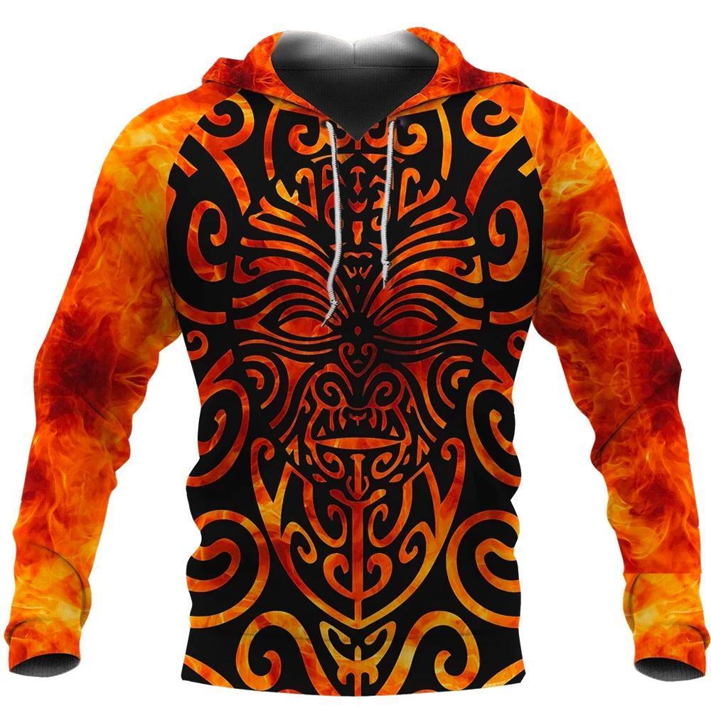 Maori Hoodie Moko Fire