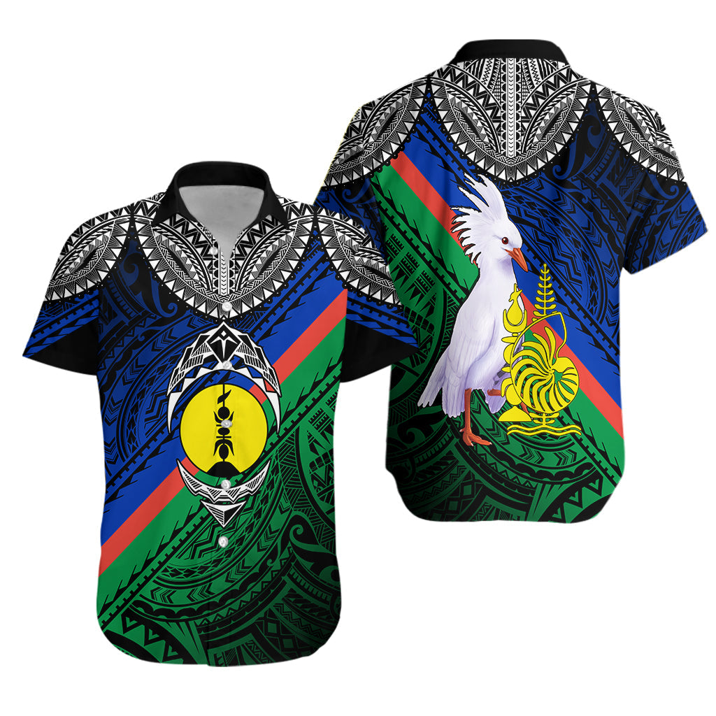 New Caledonia Emblem With Kagu Bird Polynesian Hawaiian Shirt