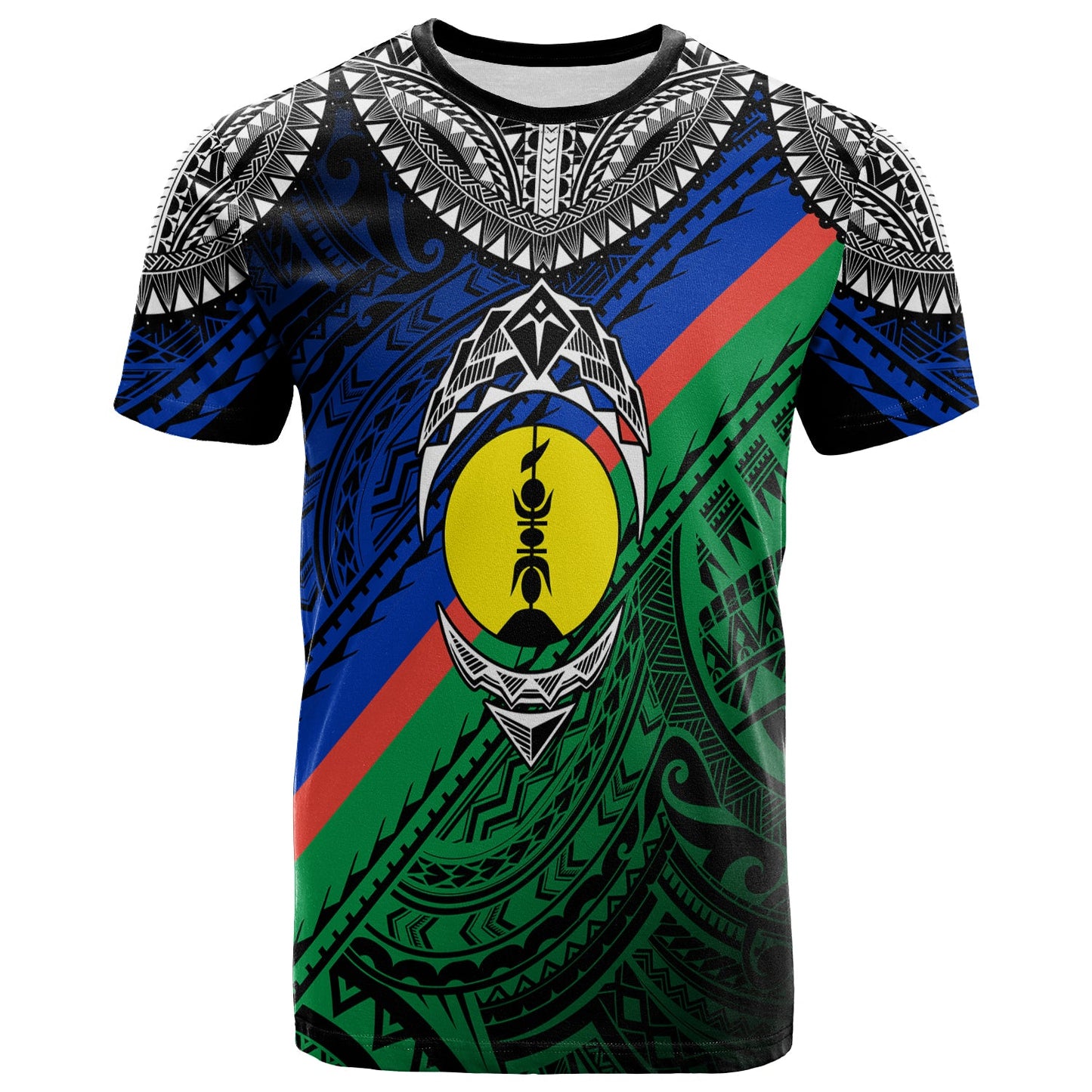 New Caledonia Emblem With Kagu Bird Polynesian T Shirt