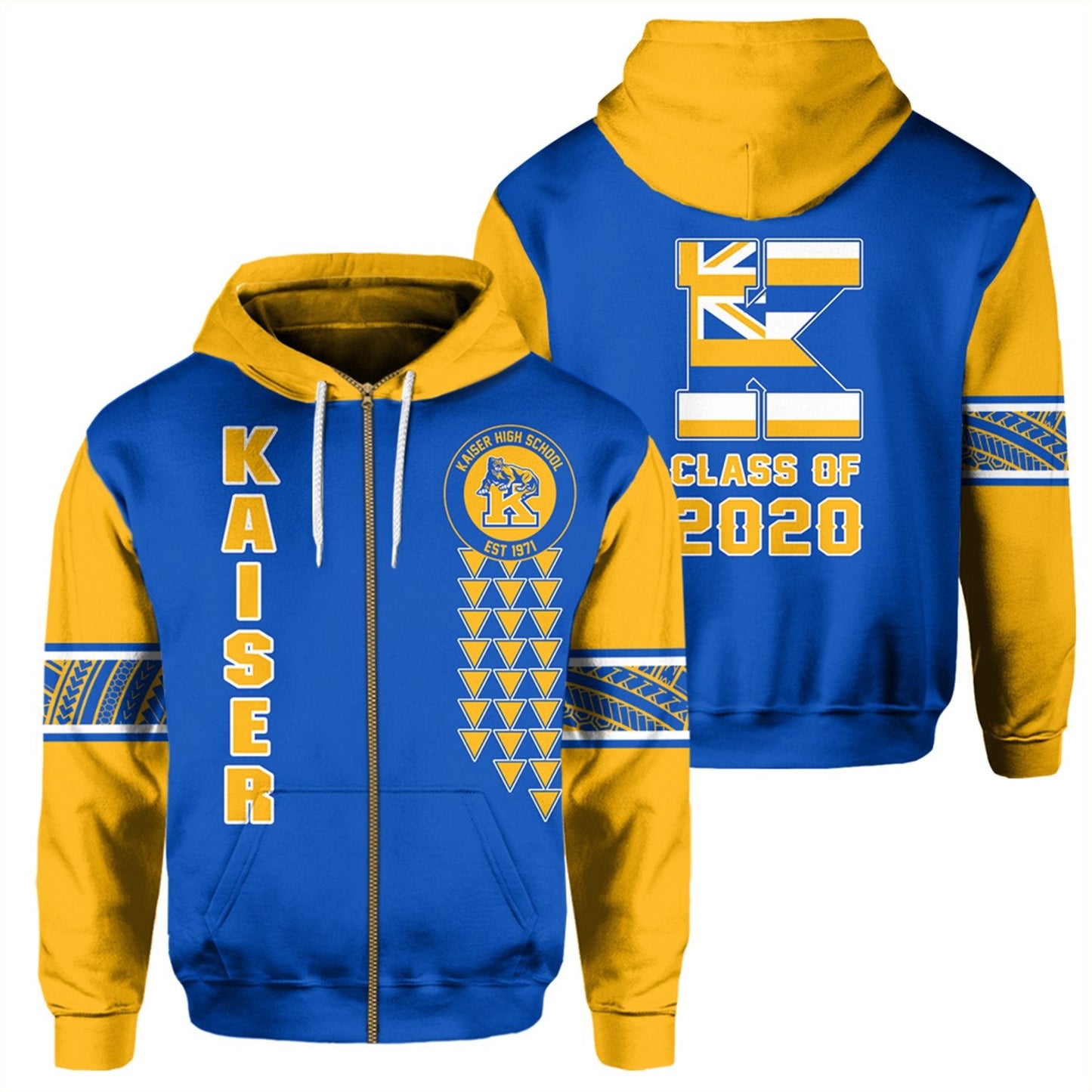 (Personalized) Hawaii Hoodie Kaiser High Your Class Zip Hoodie AH