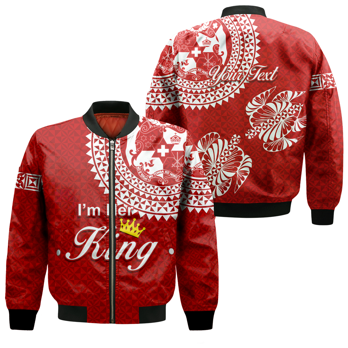 (Custom Personalised Valentine Day Tonga Couple Love King Bomber Jacket Tongan Turtle