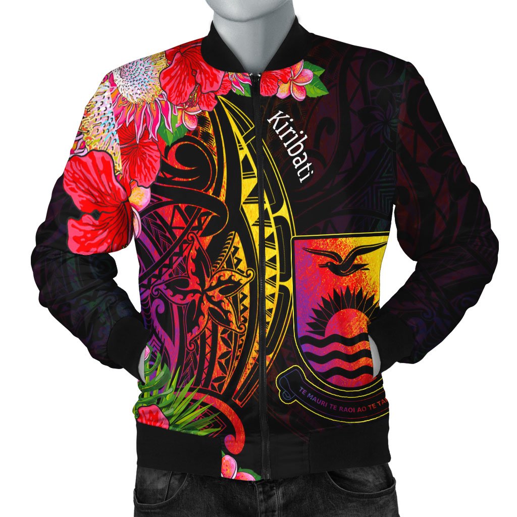 Kiribati Men's Bomber Jacket Tropical Hippie Style