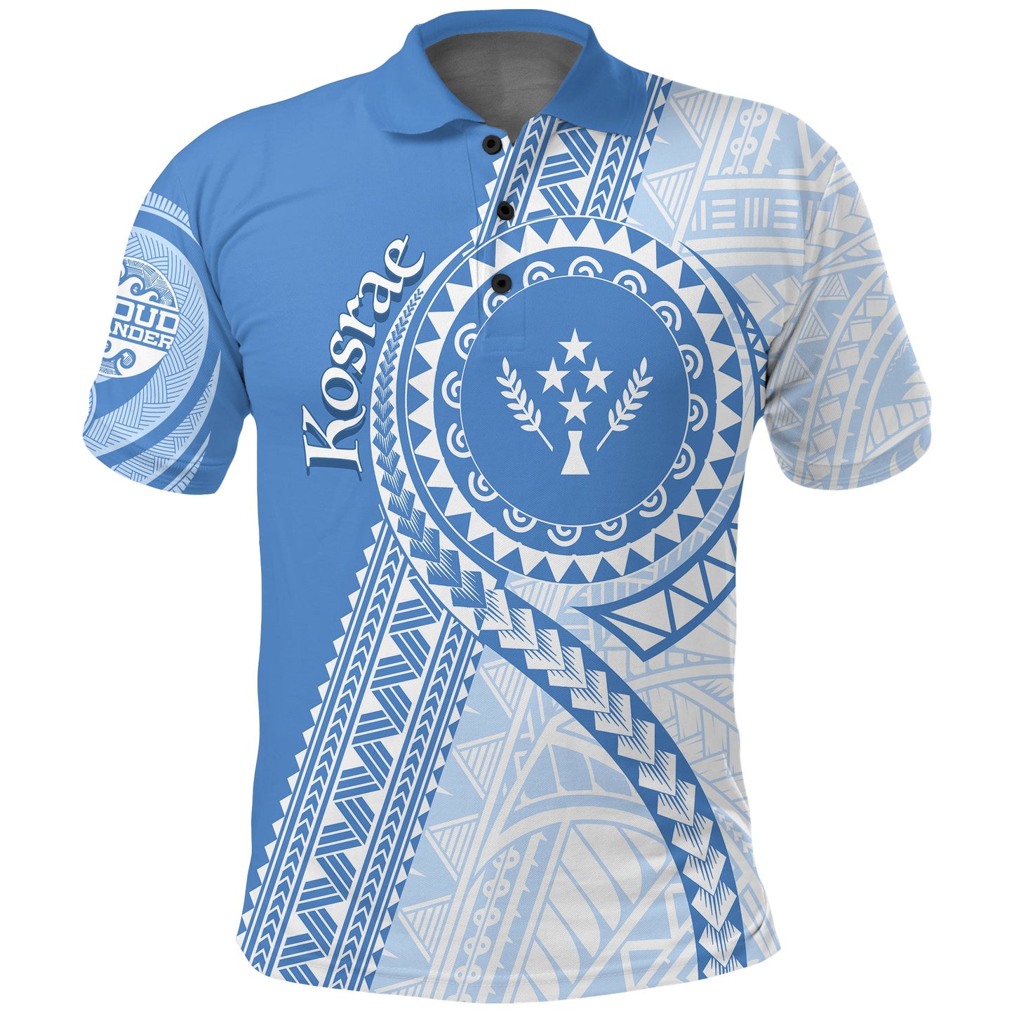 FSM Kosrae Micronesian Pattern Polo Shirt Proud Islander