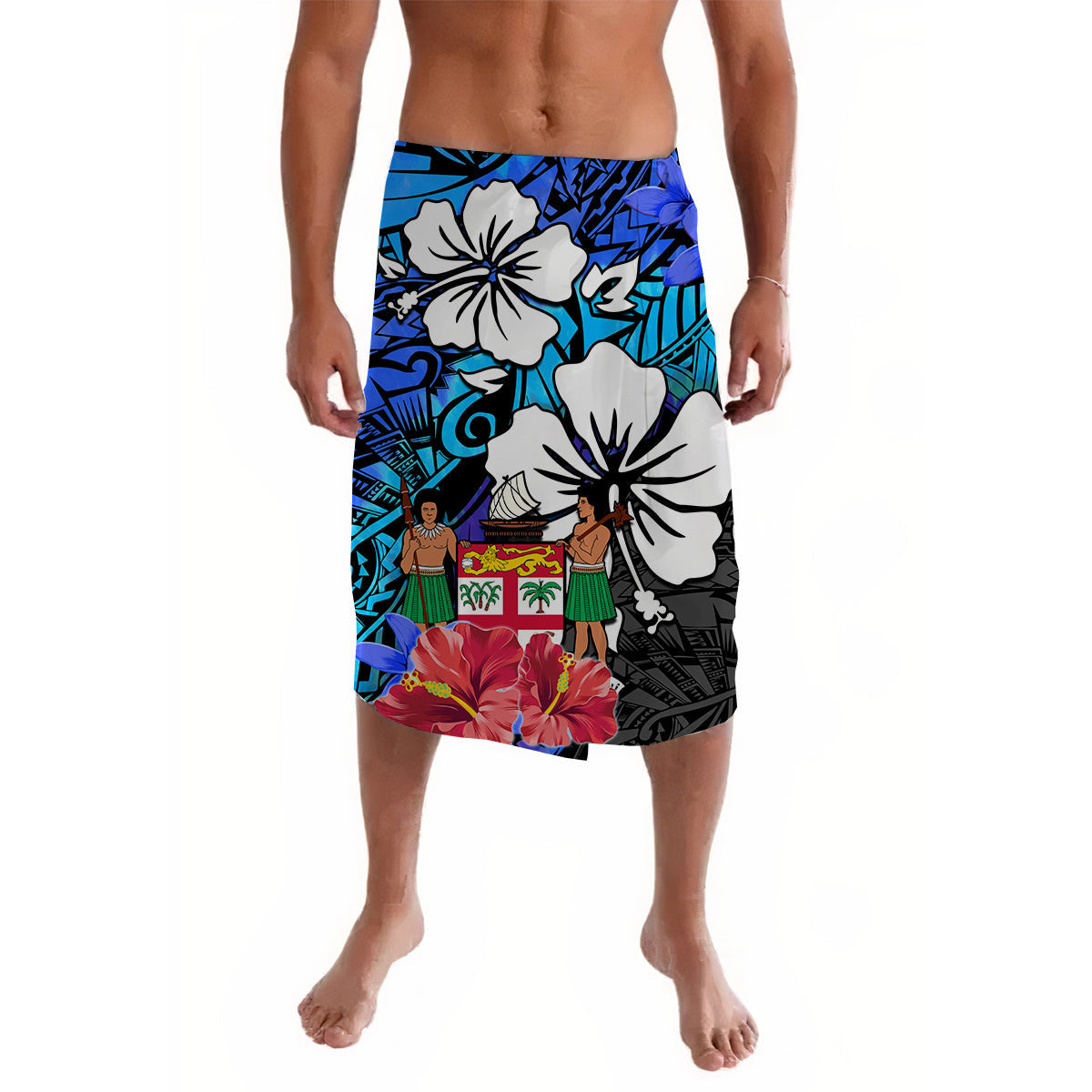 Fiji Tie Dye Lavalava Polynesian Special Tribal Creative Tropical Flowers Ver.03