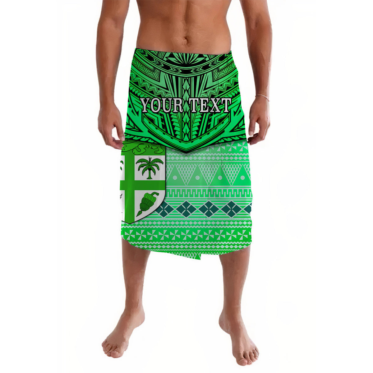 (Custom Personalised) Fiji Creative Lavalava Love Country Version Green