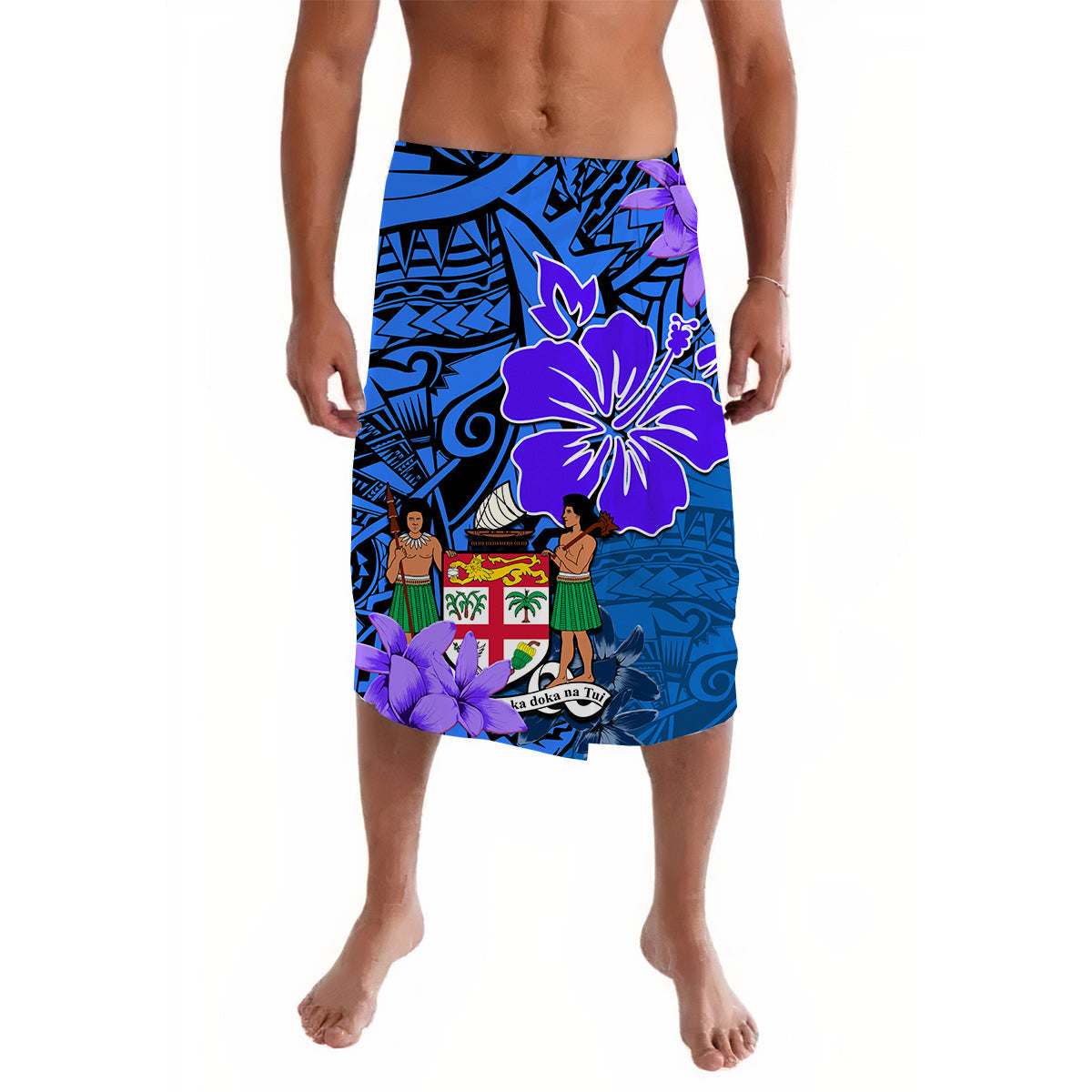Fiji Tie Dye Lavalava Polynesian Special Tribal Creative Tropical Flowers Ver.08