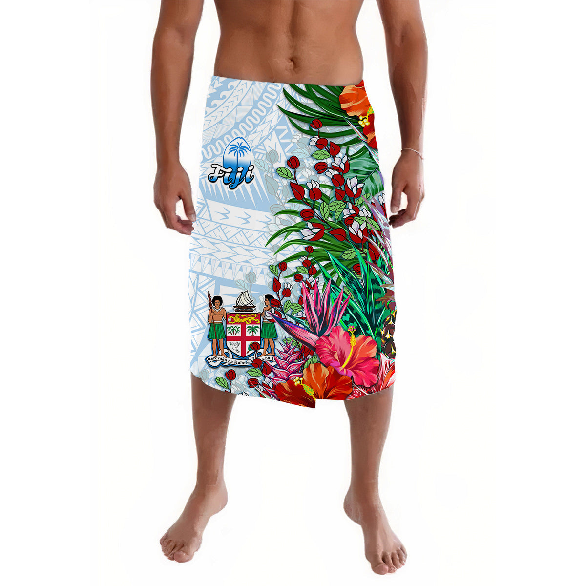Fiji Lavalava Proud Fijian Tapa mix Tagimoucia Flowers