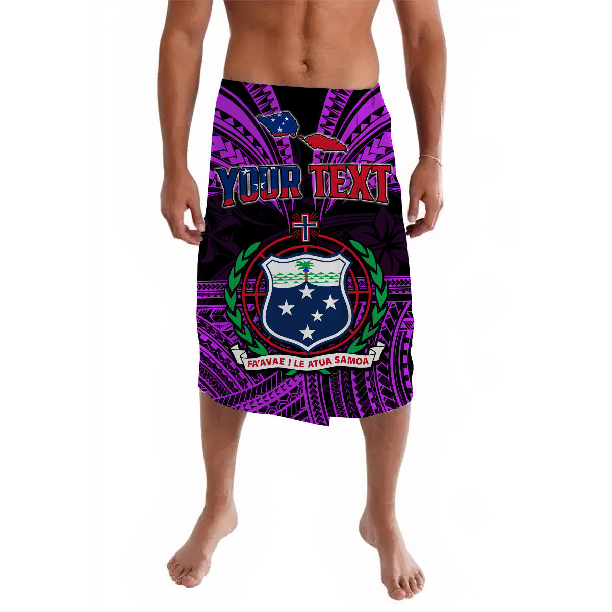 (Custom Personalised) Samoa Tatau Lavalava Purple Polynesian Proud Samoan