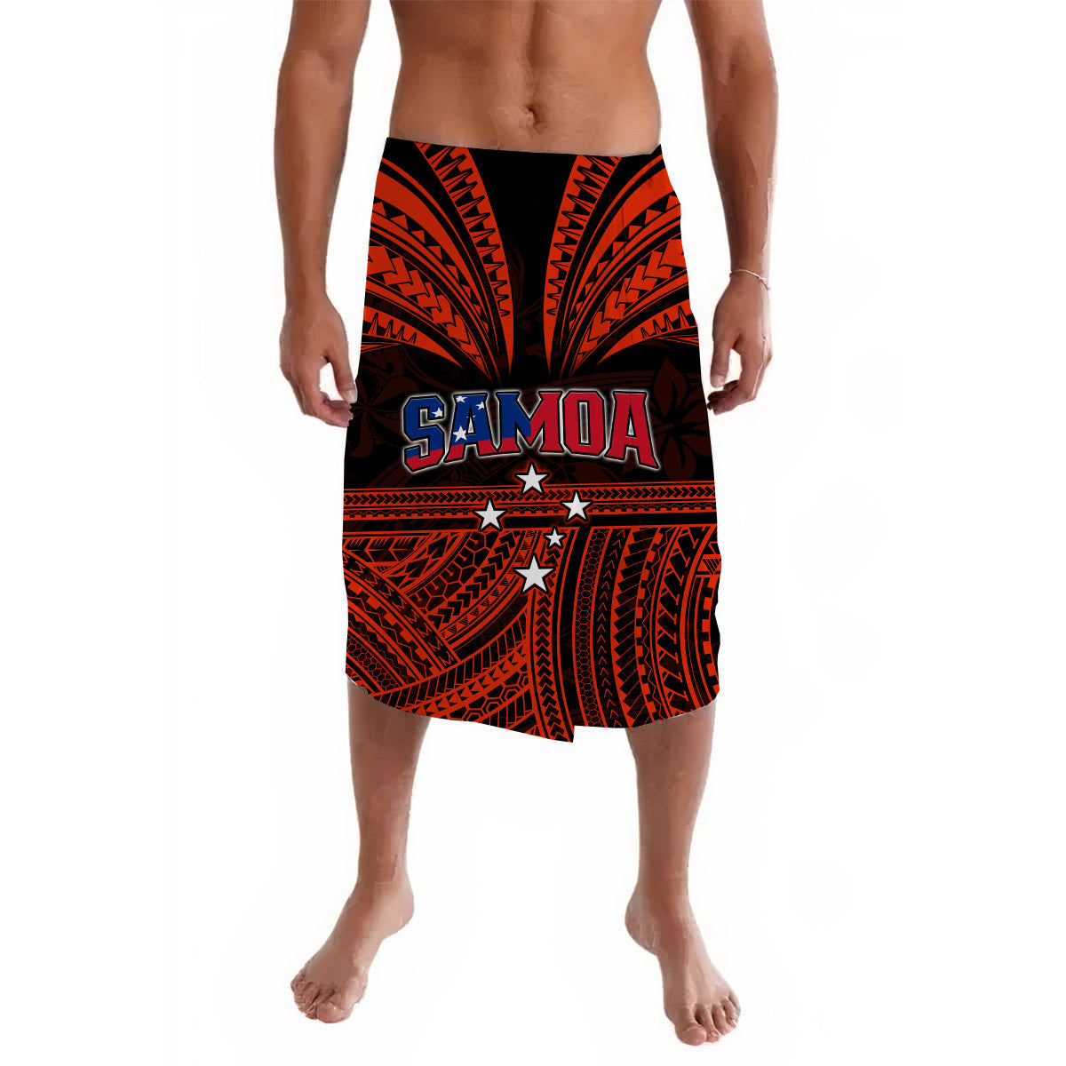 Samoa Tatau Lavalava Red Polynesian Ula Nifo