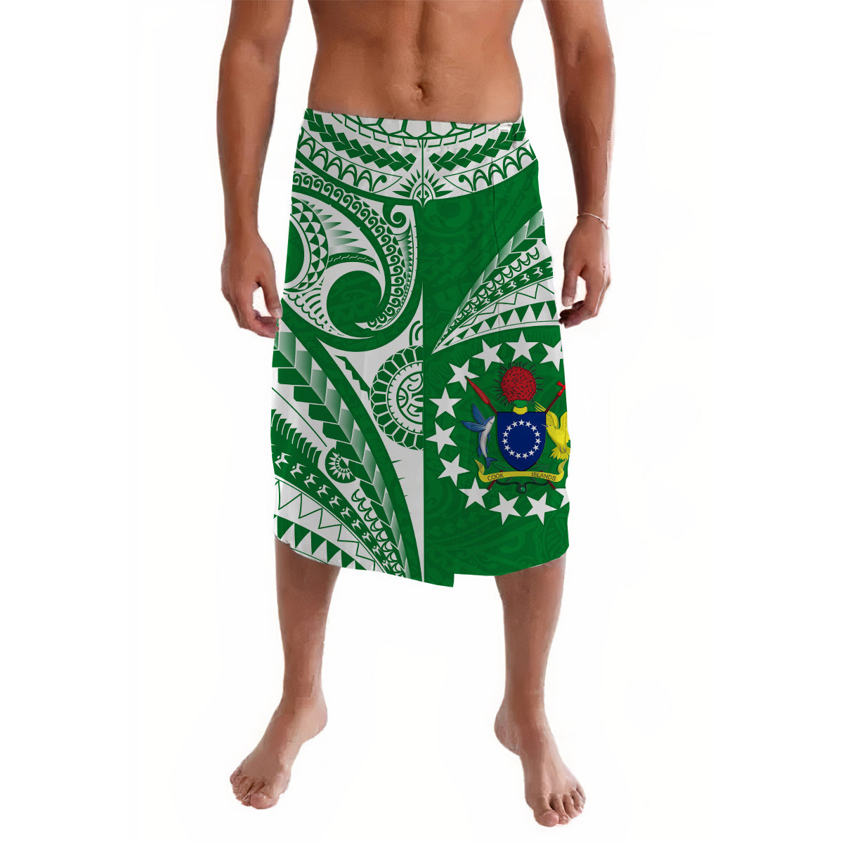 Cook Islands Tatau Lavalava Symbolize Passion Stars Version Green