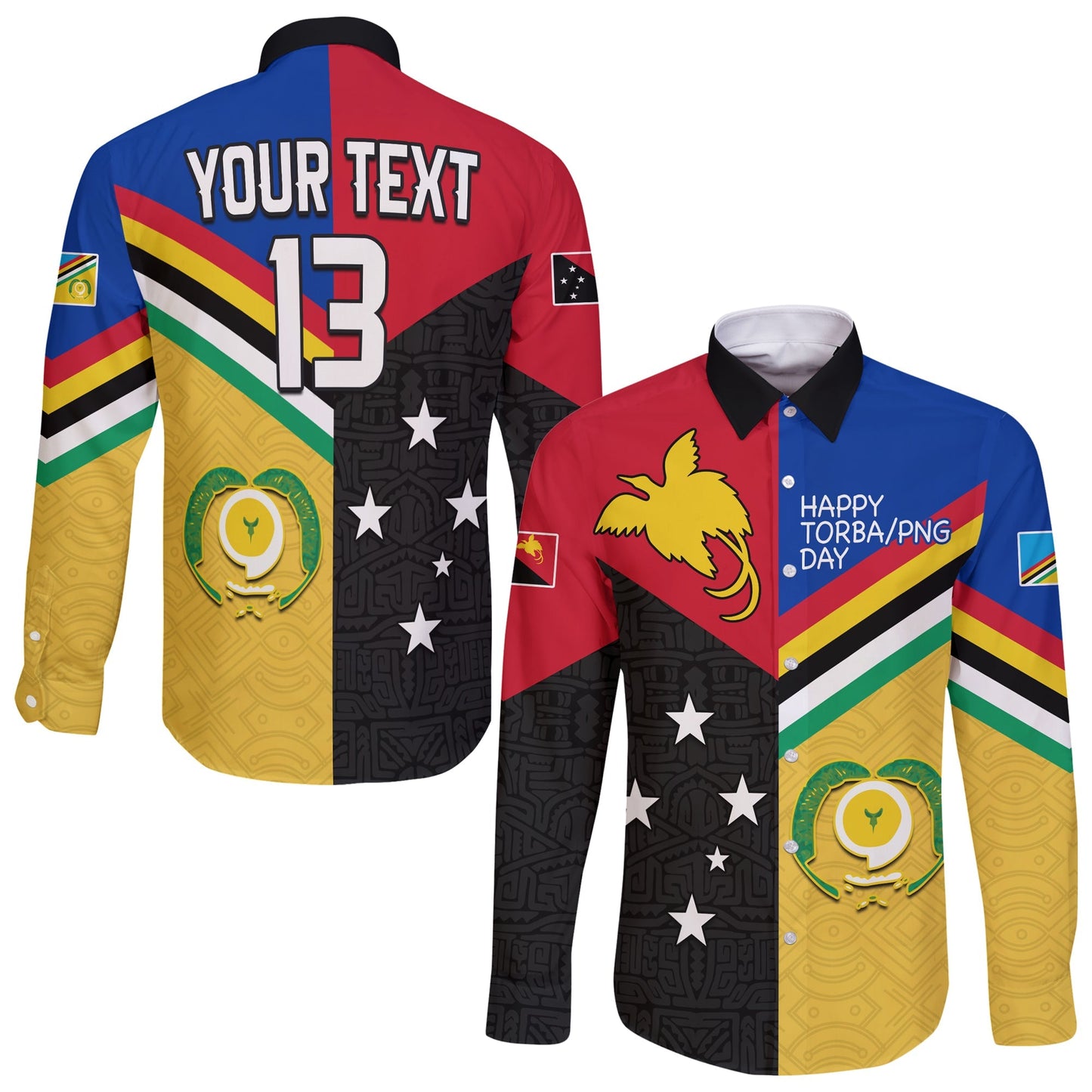 (Custom Text and Number) Torba PNG Day Long Sleeve Button Shirt 2022 Simple Polynesia