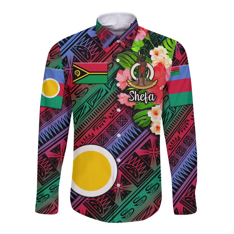Vanuatu Shefa Hawaii Long Sleeve Button Shirt Independence Be Proud